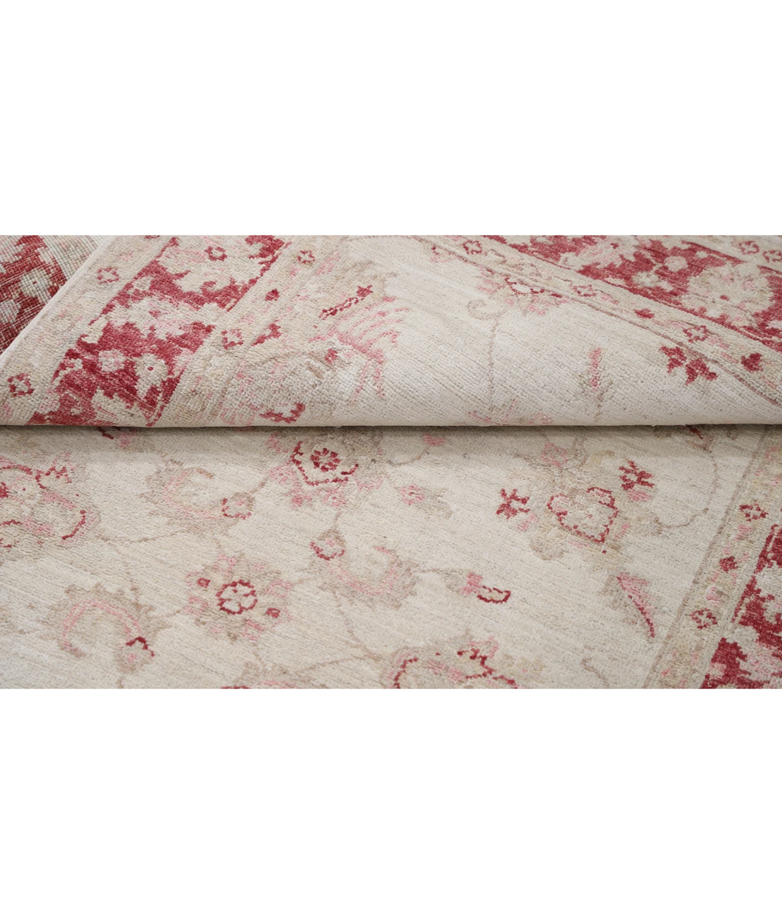 Hand Knotted Ziegler Wool Rug 3' 3" X 6' 5" 3' 3" X 6' 5" (99 X 196) / Ivory / Red