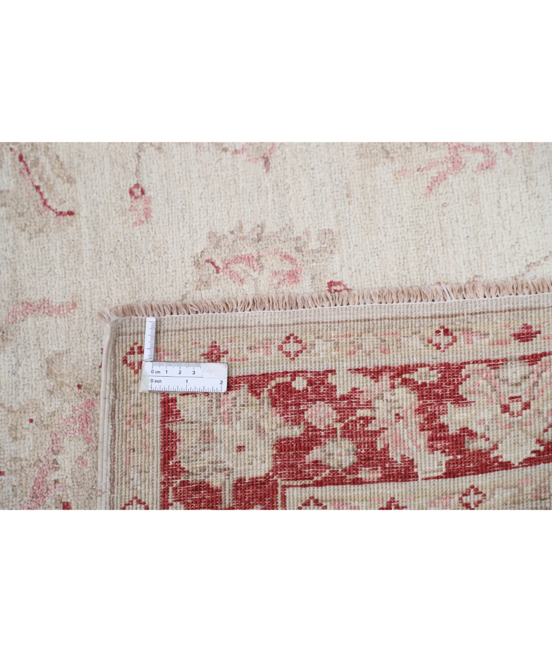Hand Knotted Ziegler Wool Rug 3' 3" X 6' 5" 3' 3" X 6' 5" (99 X 196) / Ivory / Red
