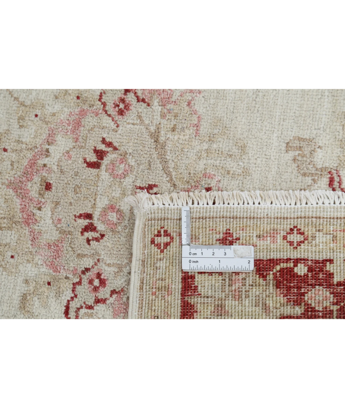 Hand Knotted Ziegler Wool Rug 3' 3" X 6' 5" 3' 3" X 6' 5" (99 X 196) / Ivory / Red