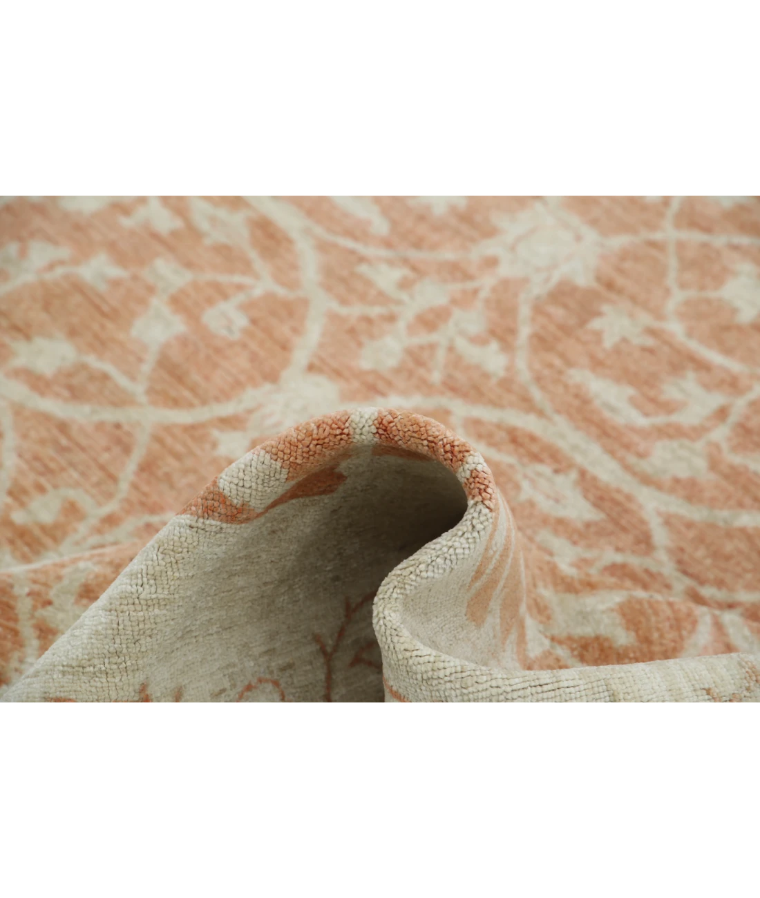 Hand Knotted Ziegler Wool Rug 8' 0" X 11' 2" 8' 0" X 11' 2" (244 X 340) / Orange / Ivory