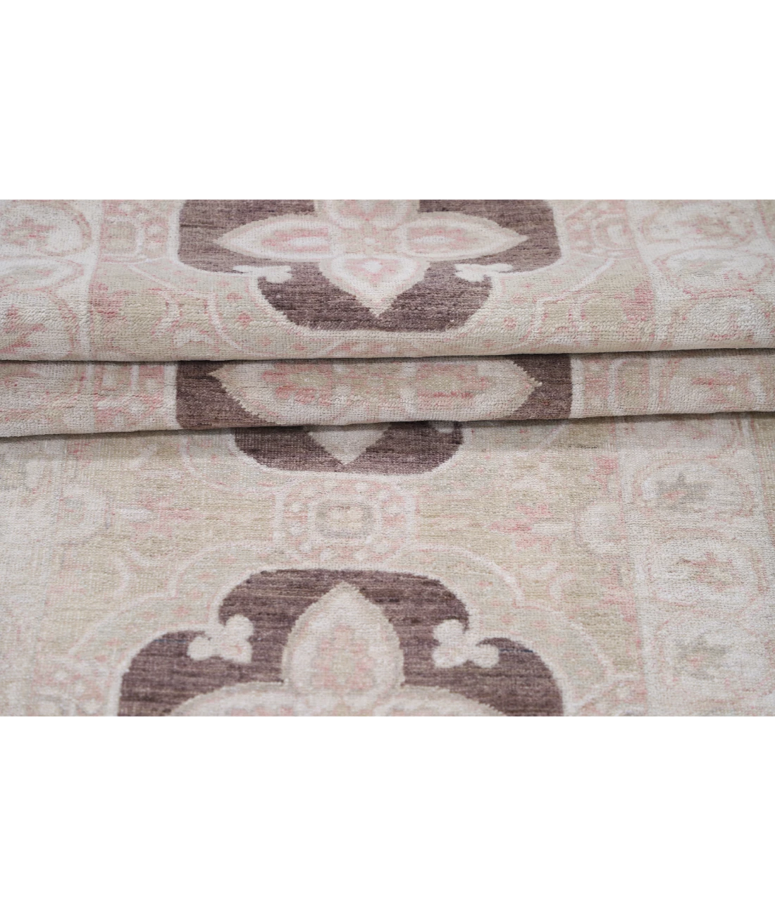 Hand Knotted Ziegler Wool Rug 2' 7" X 9' 8" 2' 7" X 9' 8" (79 X 295) / Brown / Ivory