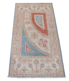 Hand Knotted Ziegler Wool Rug 2' 1" X 3' 11" 2' 1" X 3' 11" (63 X 119) / Blue / Ivory