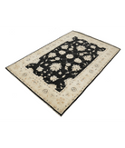 Hand Knotted Ziegler Wool Rug 3' 11" X 6' 0" 3' 11" X 6' 0" (119 X 183) / Black / Ivory