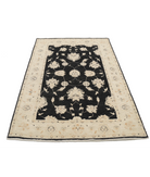 Hand Knotted Ziegler Wool Rug 3' 11" X 6' 0" 3' 11" X 6' 0" (119 X 183) / Black / Ivory