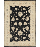 Hand Knotted Ziegler Wool Rug 3' 11" X 6' 0" 3' 11" X 6' 0" (119 X 183) / Black / Ivory