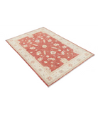 Hand Knotted Ziegler Wool Rug 4' 0" X 5' 9" 4' 0" X 5' 9" (122 X 175) / Orange / Ivory
