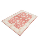 Hand Knotted Ziegler Wool Rug 4' 0" X 5' 9" 4' 0" X 5' 9" (122 X 175) / Orange / Ivory