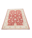 Hand Knotted Ziegler Wool Rug 4' 0" X 5' 9" 4' 0" X 5' 9" (122 X 175) / Orange / Ivory