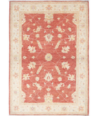 Hand Knotted Ziegler Wool Rug 4' 0" X 5' 9" 4' 0" X 5' 9" (122 X 175) / Orange / Ivory