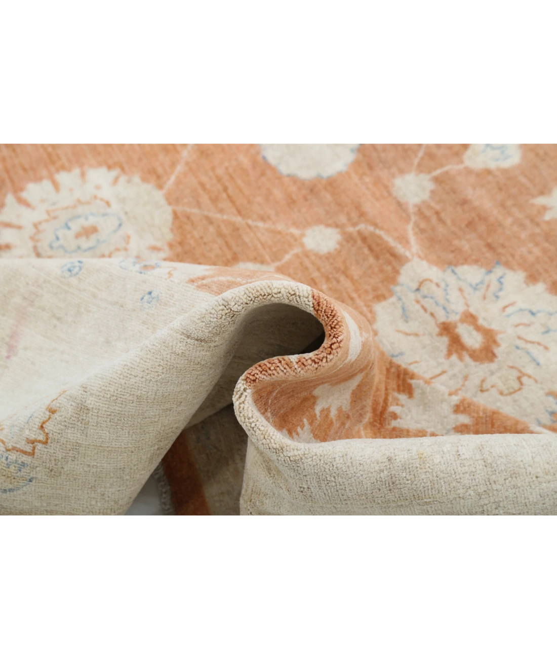 Hand Knotted Ziegler Wool Rug 9' 1" X 11' 9" 9' 1" X 11' 9" (277 X 358) / Orange / Ivory