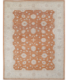 Hand Knotted Ziegler Wool Rug 9' 1" X 11' 9" 9' 1" X 11' 9" (277 X 358) / Orange / Ivory