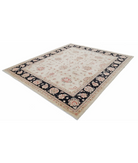 Hand Knotted Ziegler Wool Rug 8' 2" X 9' 5" 8' 2" X 9' 5" (249 X 287) / Ivory / Black
