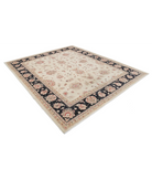 Hand Knotted Ziegler Wool Rug 8' 2" X 9' 5" 8' 2" X 9' 5" (249 X 287) / Ivory / Black