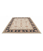 Hand Knotted Ziegler Wool Rug 8' 2" X 9' 5" 8' 2" X 9' 5" (249 X 287) / Ivory / Black