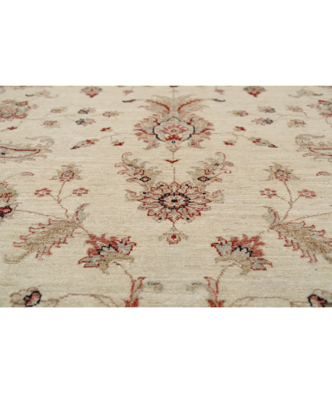 Hand Knotted Ziegler Wool Rug 8' 2" X 9' 5" 8' 2" X 9' 5" (249 X 287) / Ivory / Black