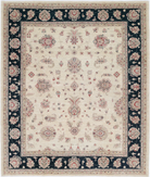 Hand Knotted Ziegler Wool Rug 8' 2" X 9' 5" 8' 2" X 9' 5" (249 X 287) / Ivory / Black