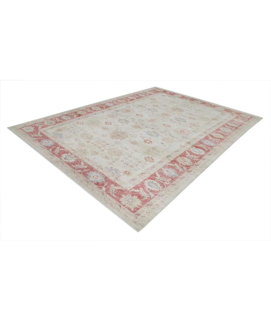 Hand Knotted Ziegler Wool Rug 8' 0" X 10' 10" 8' 0" X 10' 10" (244 X 330) / Ivory / Red