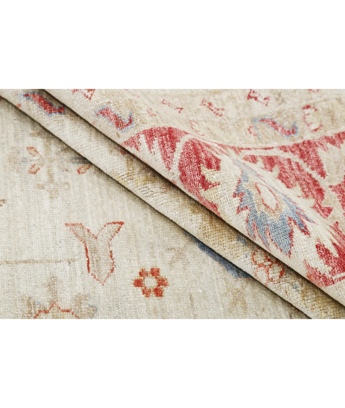 Hand Knotted Ziegler Wool Rug 8' 0" X 10' 10" 8' 0" X 10' 10" (244 X 330) / Ivory / Red