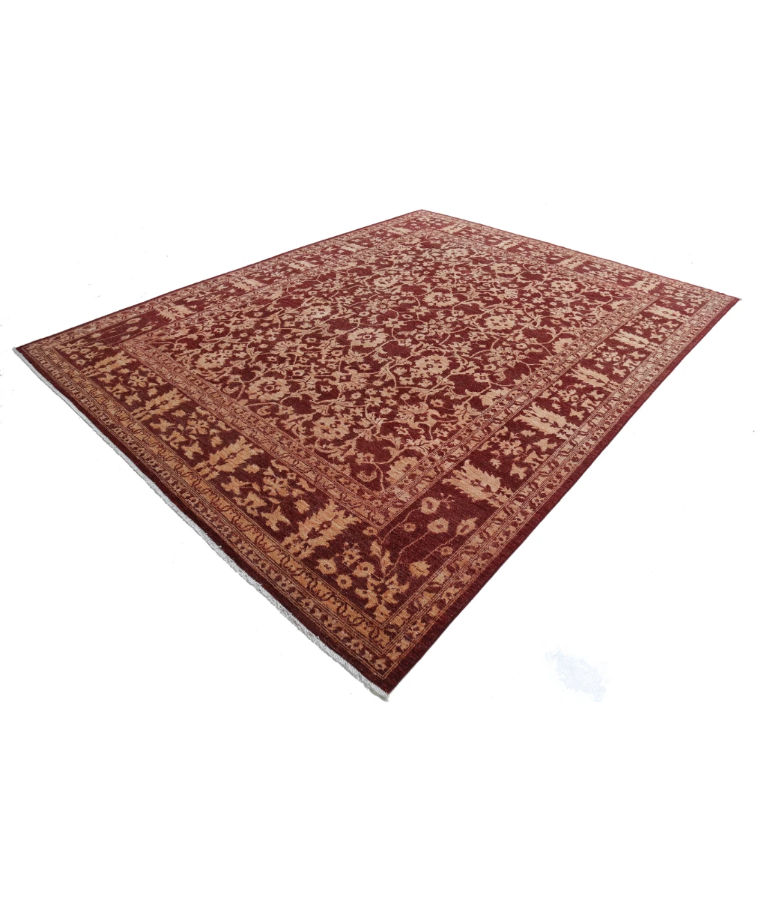 Hand Knotted Ziegler Wool Rug 9' 1" X 11' 8" 9' 1" X 11' 8" (277 X 356) / Red / Orange