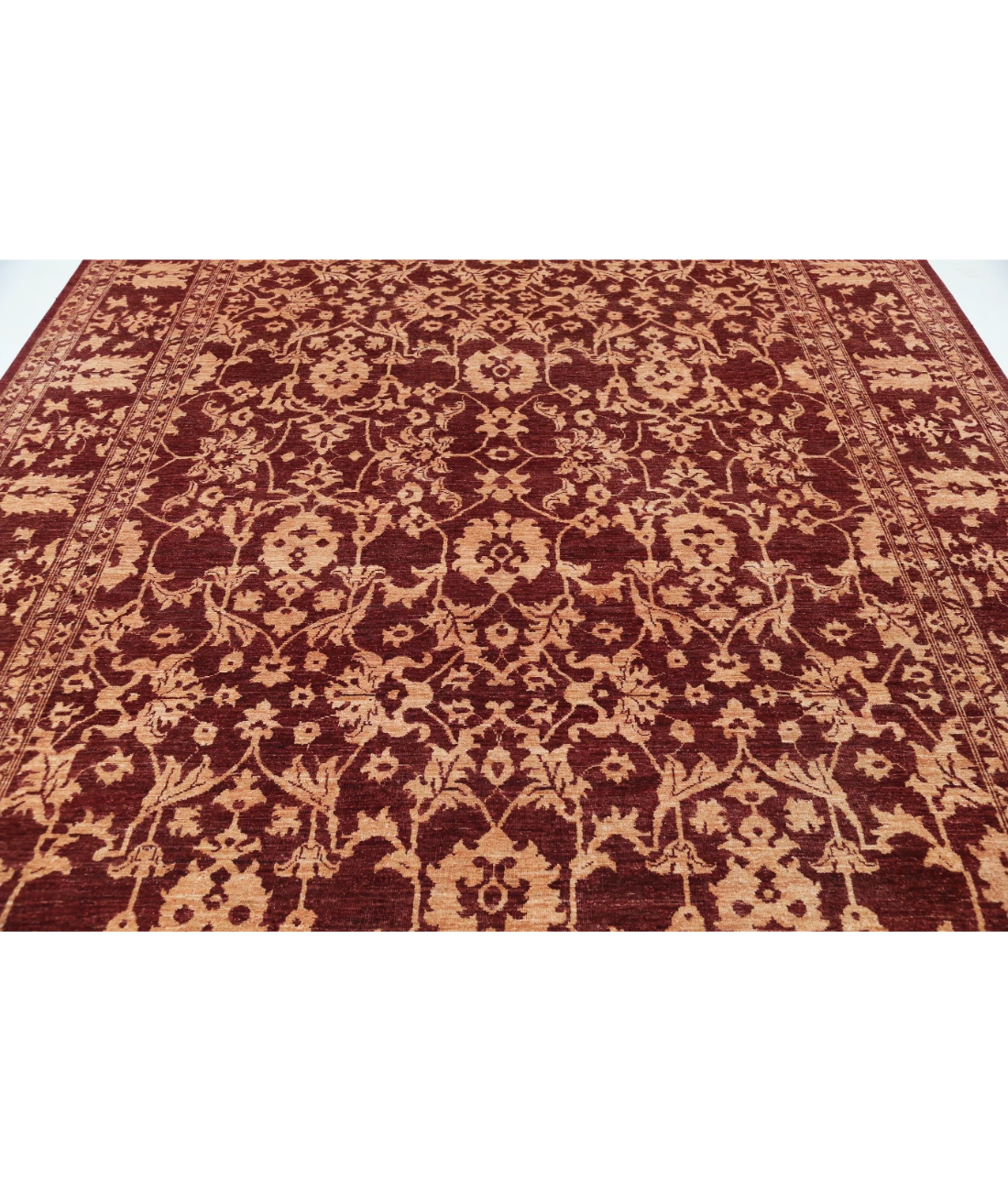 Hand Knotted Ziegler Wool Rug 9' 1" X 11' 8" 9' 1" X 11' 8" (277 X 356) / Red / Orange