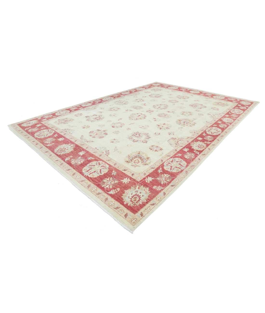 Hand Knotted Ziegler Wool Rug 9' 10" X 14' 0" 9' 10" X 14' 0" (300 X 427) / Ivory / Red