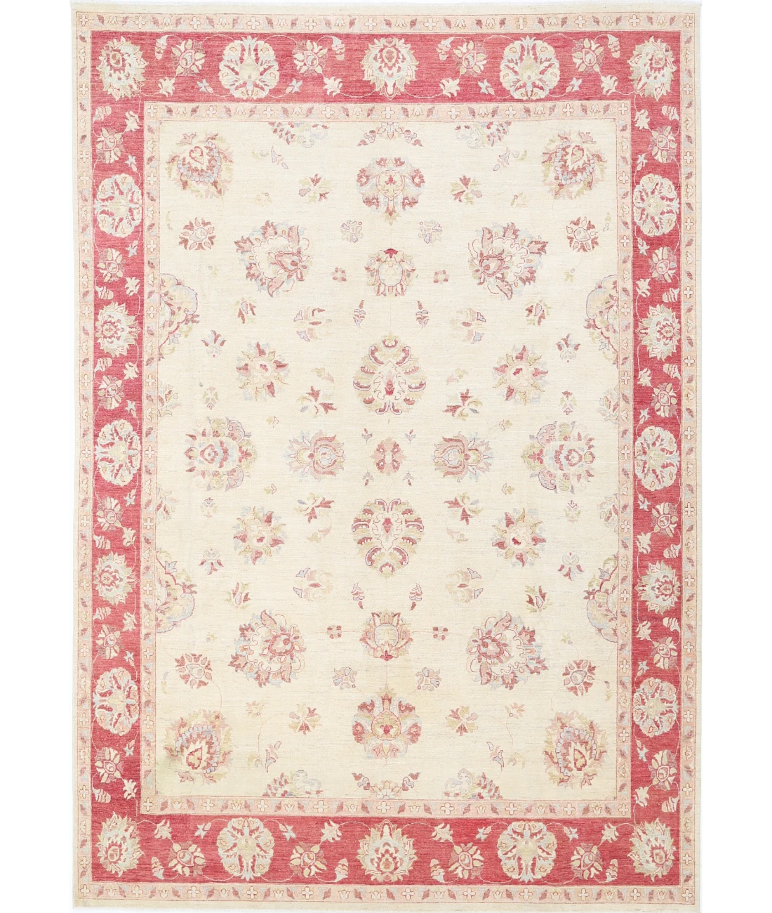 Hand Knotted Ziegler Wool Rug 9' 10" X 14' 0" 9' 10" X 14' 0" (300 X 427) / Ivory / Red