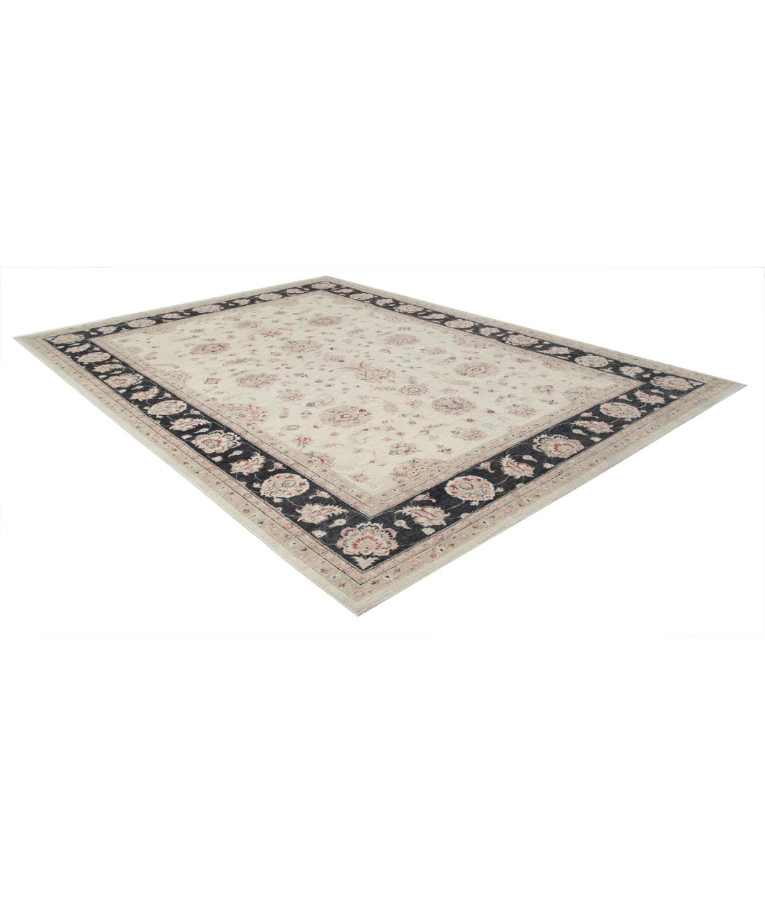Hand Knotted Ziegler Wool Rug 8' 10" X 12' 0" 8' 10" X 12' 0" (269 X 366) / Ivory / Black