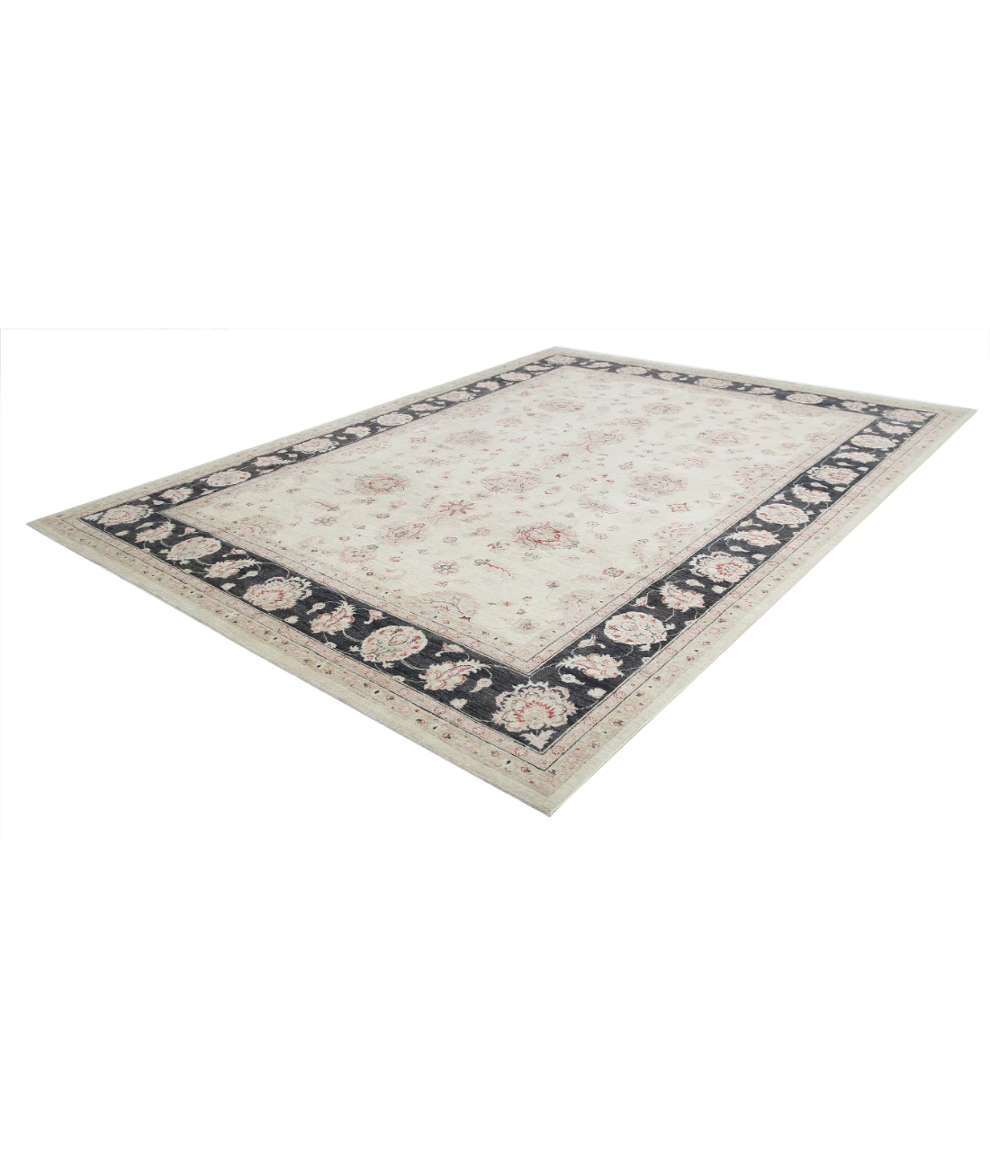 Hand Knotted Ziegler Wool Rug 8' 10" X 12' 0" 8' 10" X 12' 0" (269 X 366) / Ivory / Black