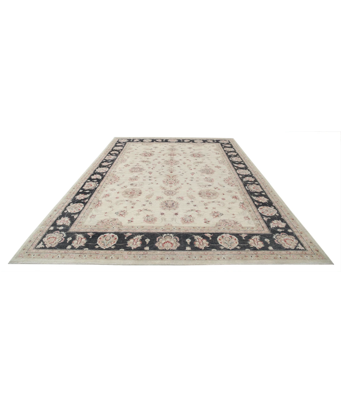 Hand Knotted Ziegler Wool Rug 8' 10" X 12' 0" 8' 10" X 12' 0" (269 X 366) / Ivory / Black