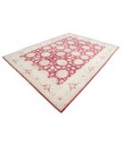 Hand Knotted Ziegler Wool Rug 9' 0" X 11' 11" 9' 0" X 11' 11" (274 X 363) / Ivory / Red