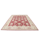 Hand Knotted Ziegler Wool Rug 9' 0" X 11' 11" 9' 0" X 11' 11" (274 X 363) / Ivory / Red