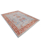Hand Knotted Ziegler Wool Rug 7' 10" X 10' 2" 7' 10" X 10' 2" (239 X 310) / Blue / Red
