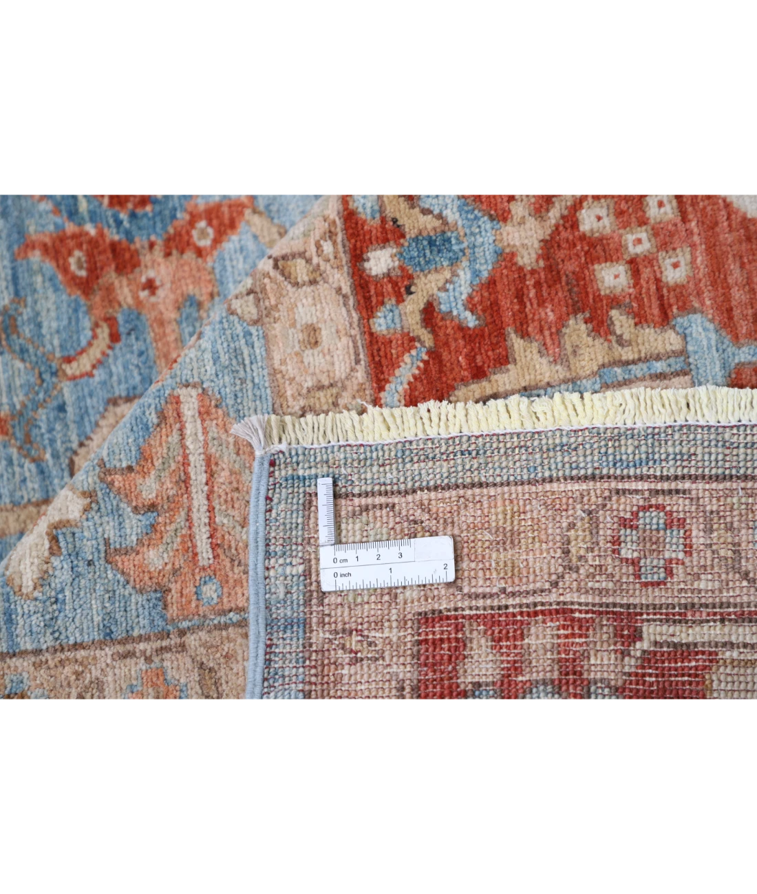 Hand Knotted Ziegler Wool Rug 7' 10" X 10' 2" 7' 10" X 10' 2" (239 X 310) / Blue / Red