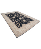 Hand Knotted Ziegler Wool Rug 8' 10" X 12' 10" 8' 10" X 12' 10" (269 X 391) / Black / Ivory