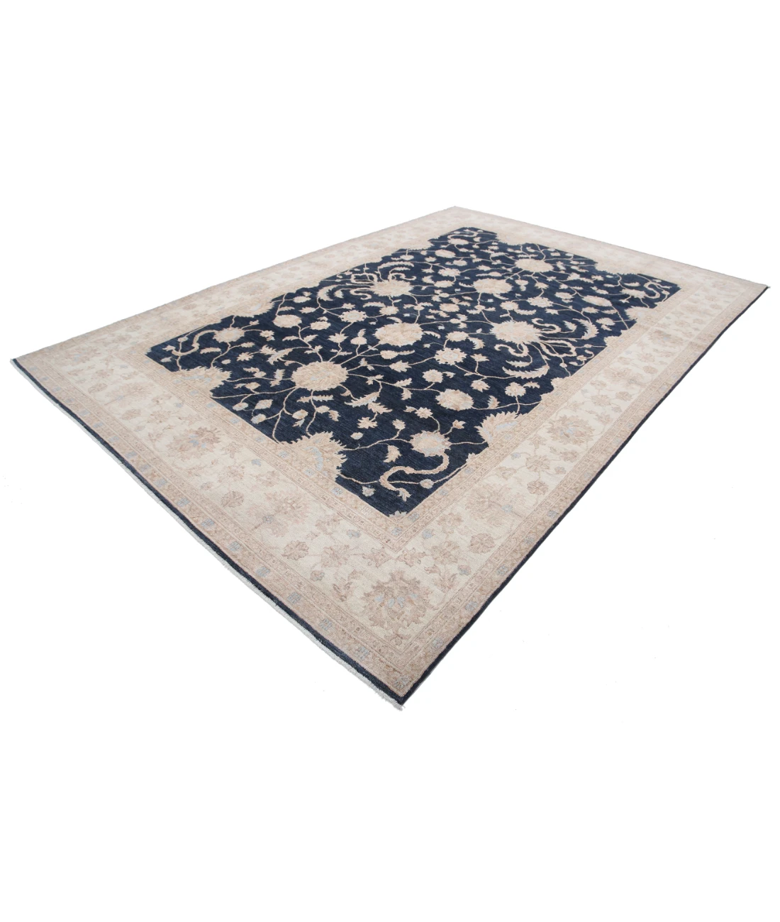 Hand Knotted Ziegler Wool Rug 8' 10" X 12' 10" 8' 10" X 12' 10" (269 X 391) / Black / Ivory