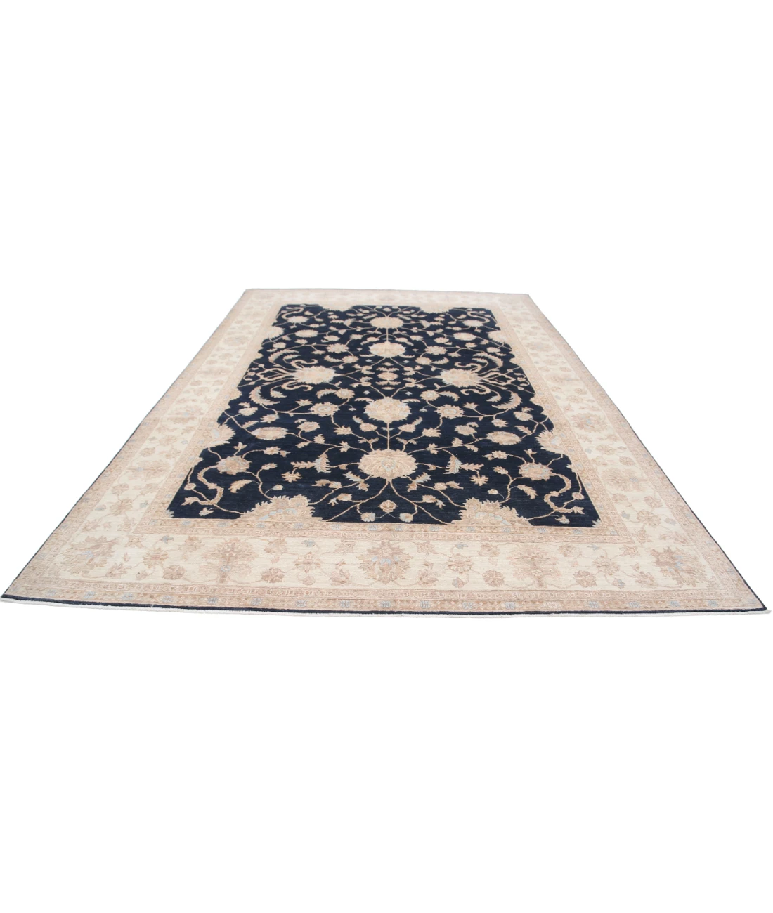 Hand Knotted Ziegler Wool Rug 8' 10" X 12' 10" 8' 10" X 12' 10" (269 X 391) / Black / Ivory