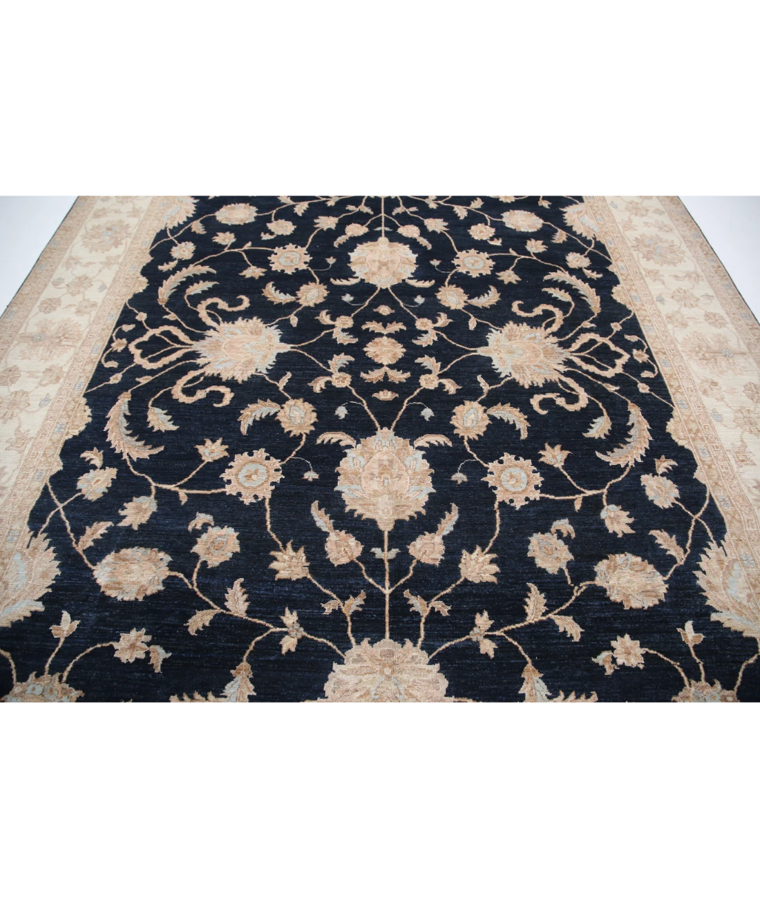 Hand Knotted Ziegler Wool Rug 8' 10" X 12' 10" 8' 10" X 12' 10" (269 X 391) / Black / Ivory