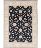 Hand Knotted Ziegler Wool Rug 8' 10" X 12' 10" 8' 10" X 12' 10" (269 X 391) / Black / Ivory