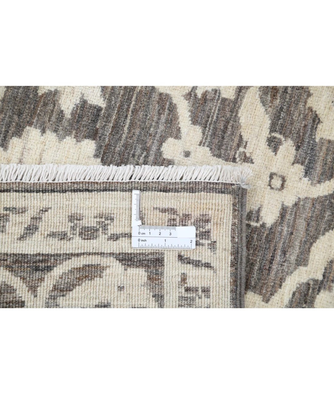 Hand Knotted Ziegler Wool Rug 7' 9" X 9' 0" 7' 9" X 9' 0" (236 X 274) / Brown / Ivory