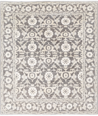 Hand Knotted Ziegler Wool Rug 7' 9" X 9' 0" 7' 9" X 9' 0" (236 X 274) / Brown / Ivory