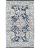 Hand Knotted Ziegler Wool Rug 3' 11" X 6' 6" 3' 11" X 6' 6" (119 X 198) / Blue / Ivory