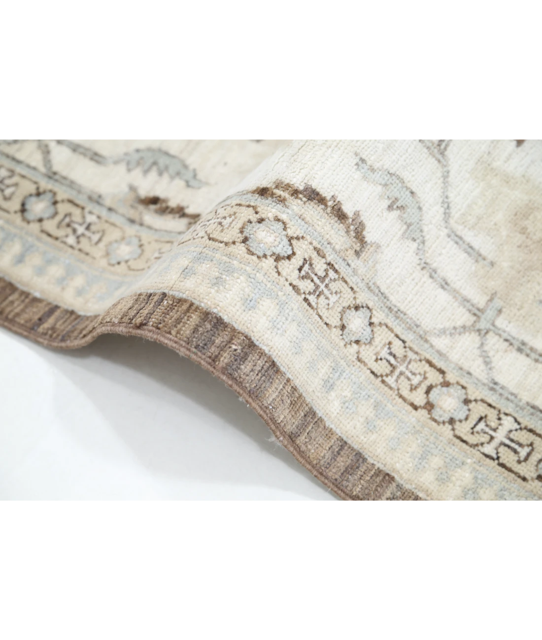 Hand Knotted Ziegler Wool Rug 8' 0" X 10' 9" 8' 0" X 10' 9" (244 X 328) / Ivory / Brown