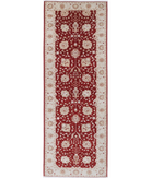 Hand Knotted Ziegler Wool Rug 4' 2" X 12' 7" 4' 2" X 12' 7" (127 X 383) / Red / Ivory