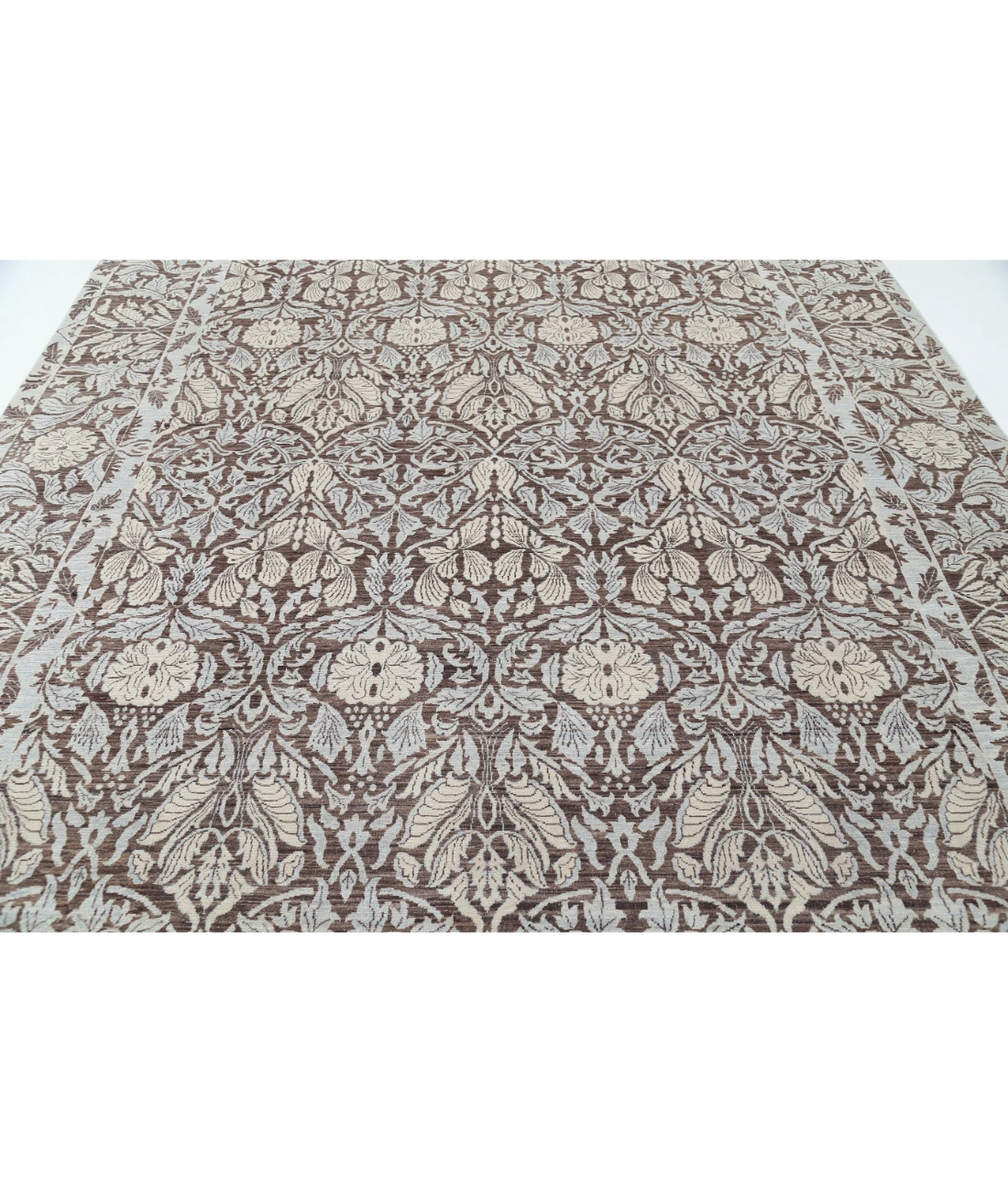 Hand Knotted Ziegler Wool Rug 8' 11" X 12' 3" 8' 11" X 12' 3" (272 X 373) / Brown / Ivory