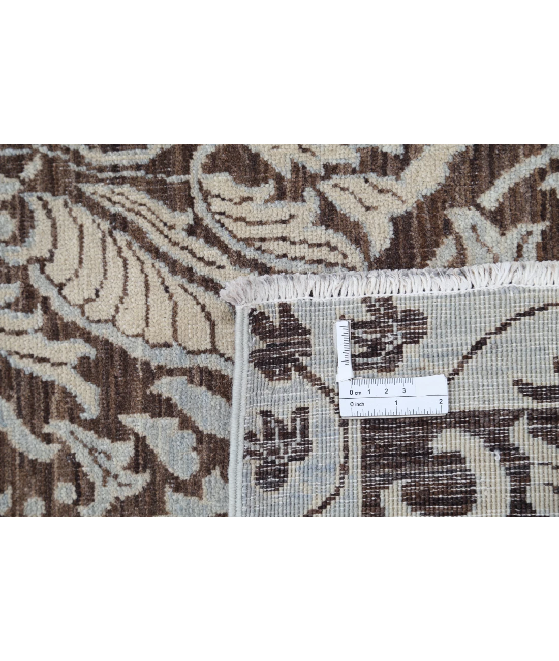 Hand Knotted Ziegler Wool Rug 8' 11" X 12' 3" 8' 11" X 12' 3" (272 X 373) / Brown / Ivory