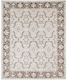 Hand Knotted Ziegler Wool Rug 7' 10" X 9' 7" 7' 10" X 9' 7" (239 X 292) / Ivory / Brown