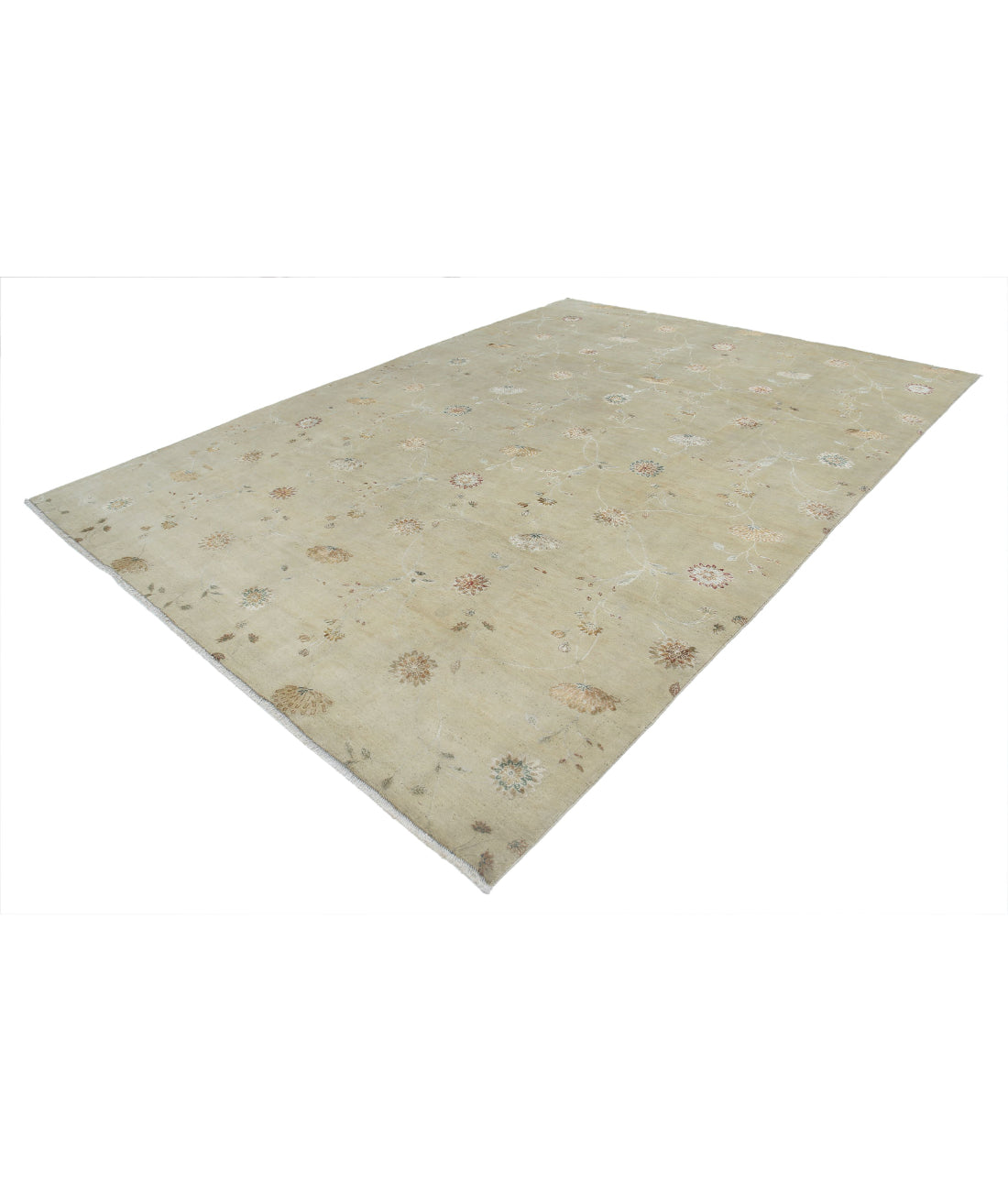 Artemix 8'9'' X 11'10'' Hand-Knotted Wool-Silk Rug 8'9'' x 11'10'' (270 X 533) / Ivory / Red