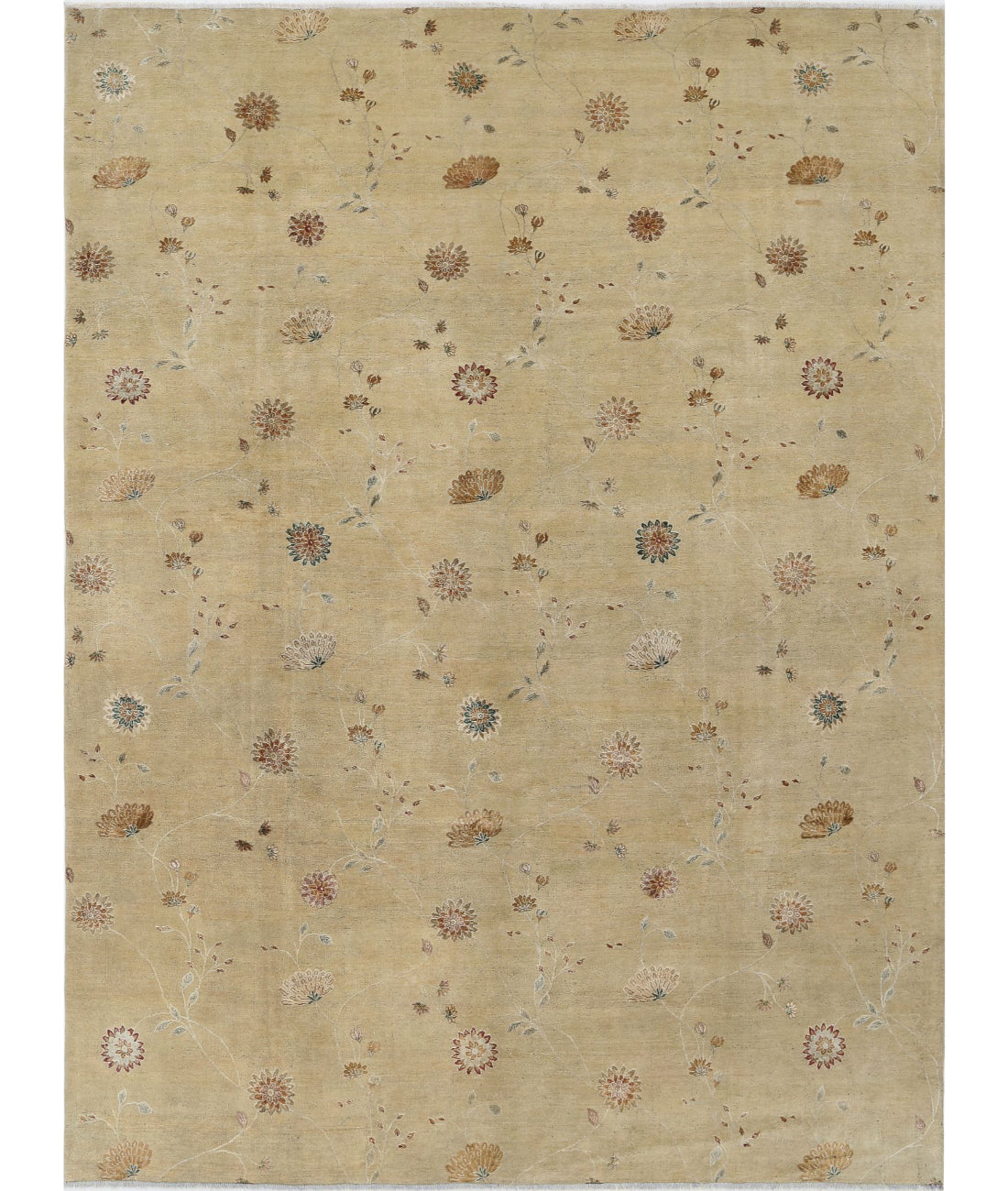 Artemix 8'9'' X 11'10'' Hand-Knotted Wool-Silk Rug 8'9'' x 11'10'' (270 X 533) / Ivory / Red