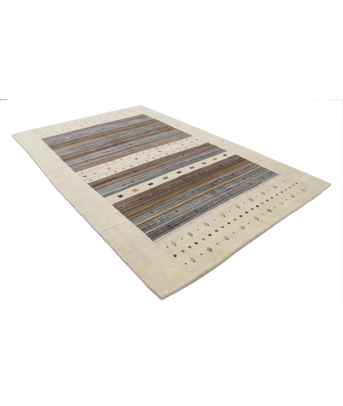 Hand Made Lori Wool Rug 6' 5" X 9' 8" 6' 5" X 9' 8" (196 X 295) / Ivory / Ivory
