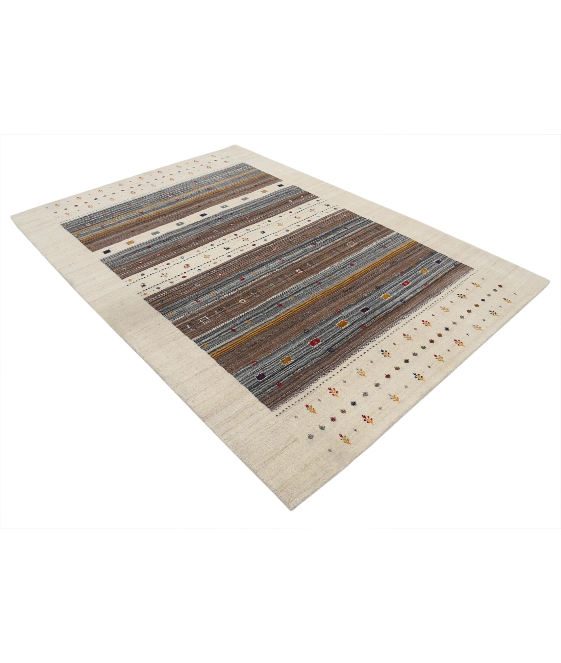 Hand Made Lori Wool Rug 5' 8" X 7' 10" 5' 8" X 7' 10" (173 X 239) / Ivory / Ivory